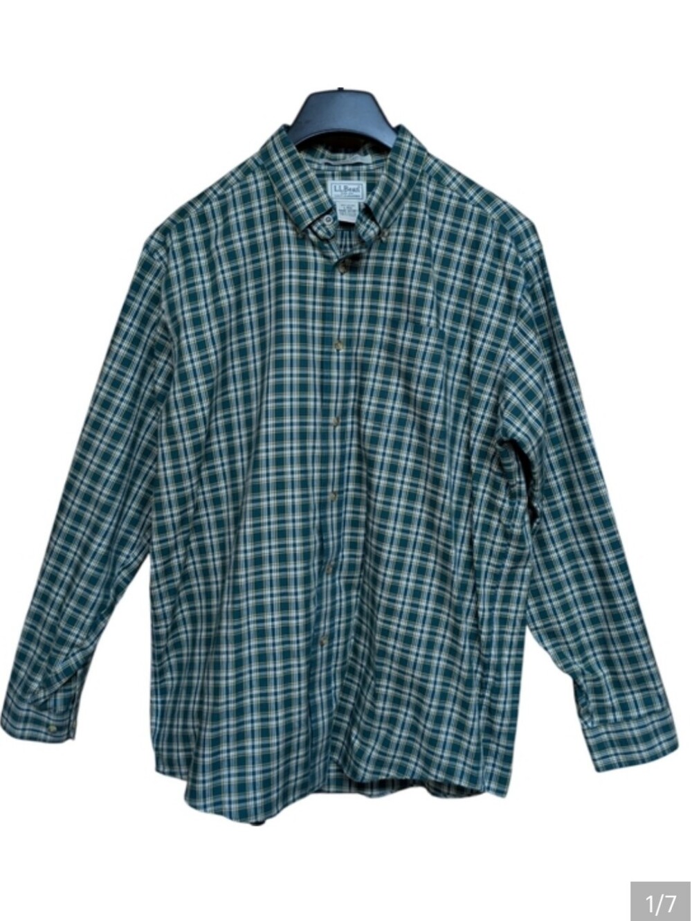 L.L. Bean Wrinkle Free Traditional Fit 100% Cotton Button Down Shirt Size Large